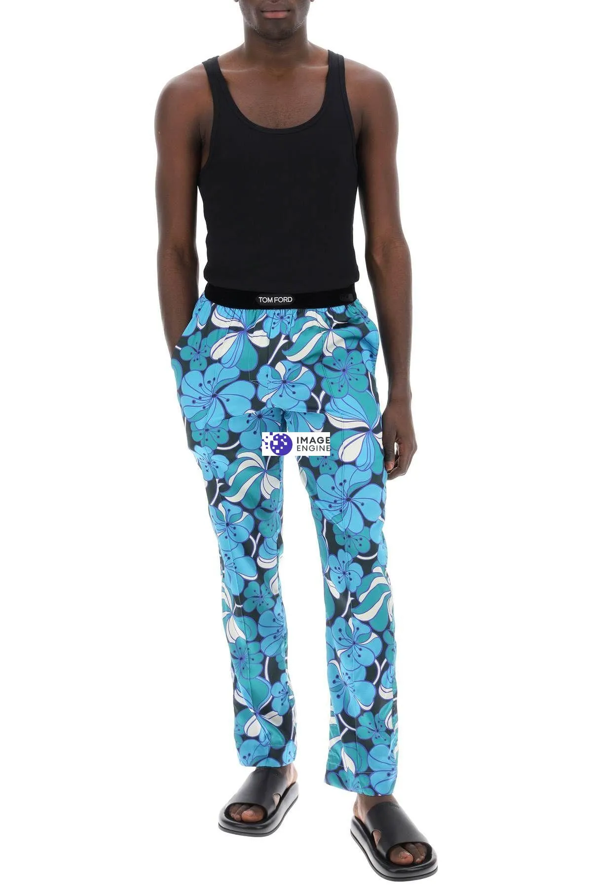 Pantaloni pigiama in seta floreale
