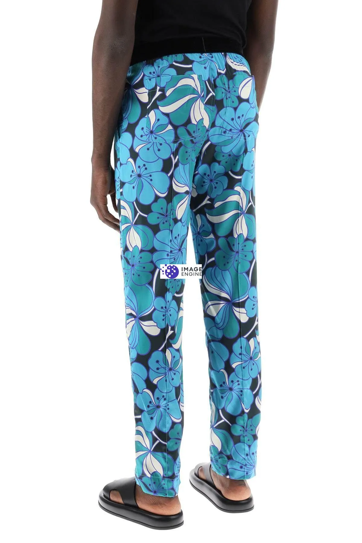 Pantaloni pigiama in seta floreale