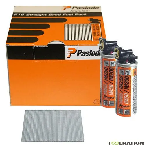 Paslode Fijaciones 921591 F16 x 50 mm - Chiodi per finitura zincati (incl. cartucce di gas)