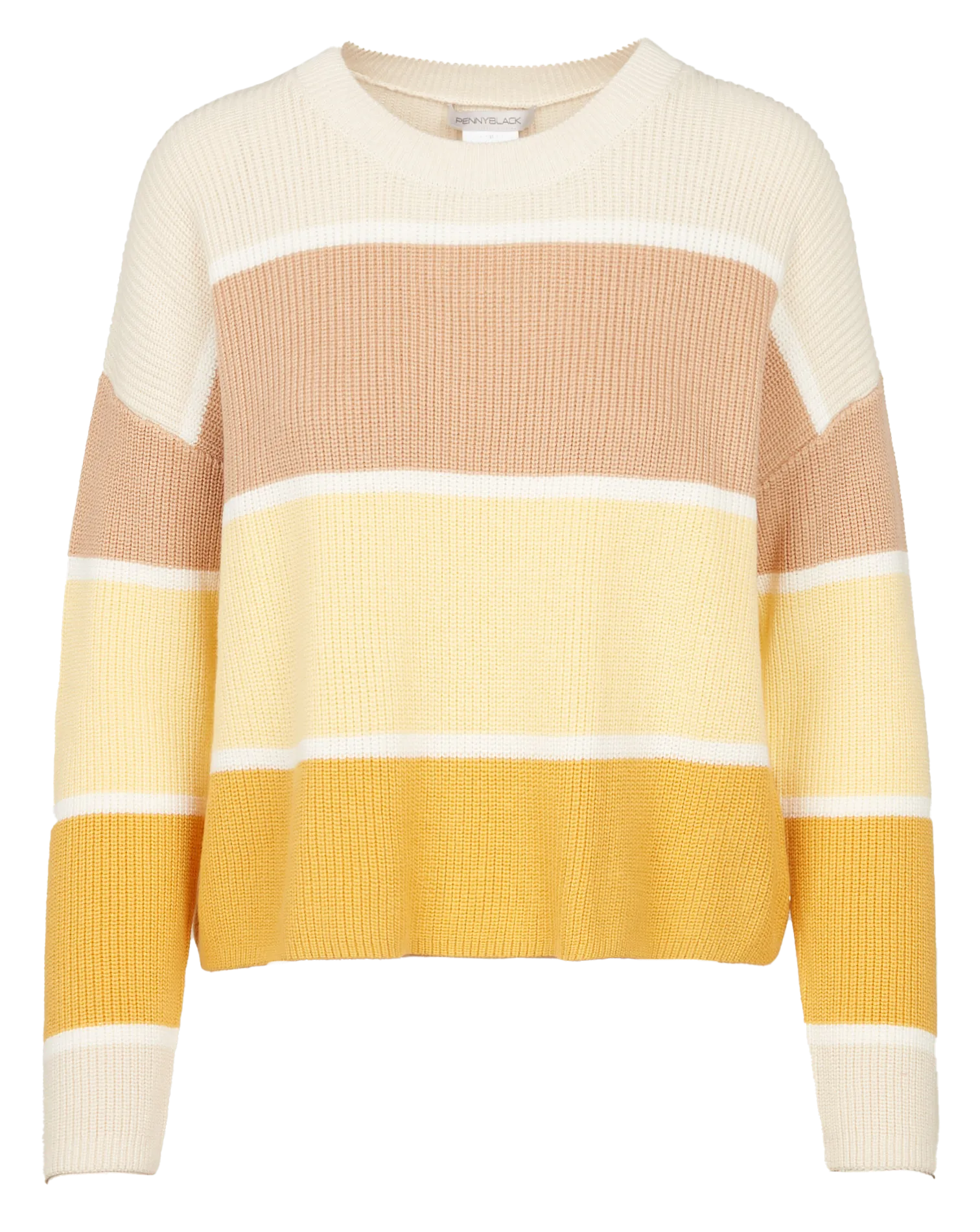  PENNYBLACK   Maglione scollo tondo a righe in cotone | Arancione