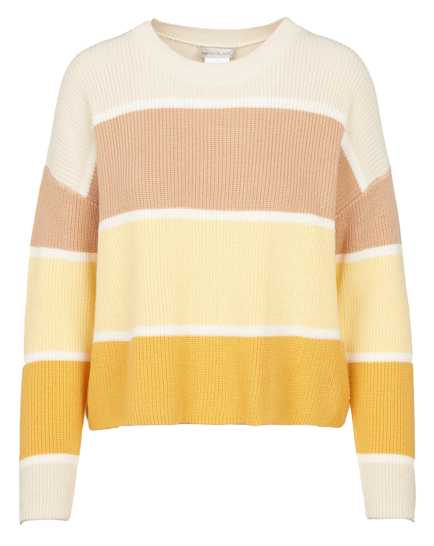  PENNYBLACK   Maglione scollo tondo a righe in cotone | Arancione