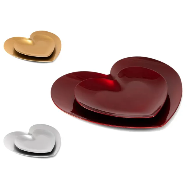 Piatto cuore 35,5 x 33 cm - DCasa - 2 pz.