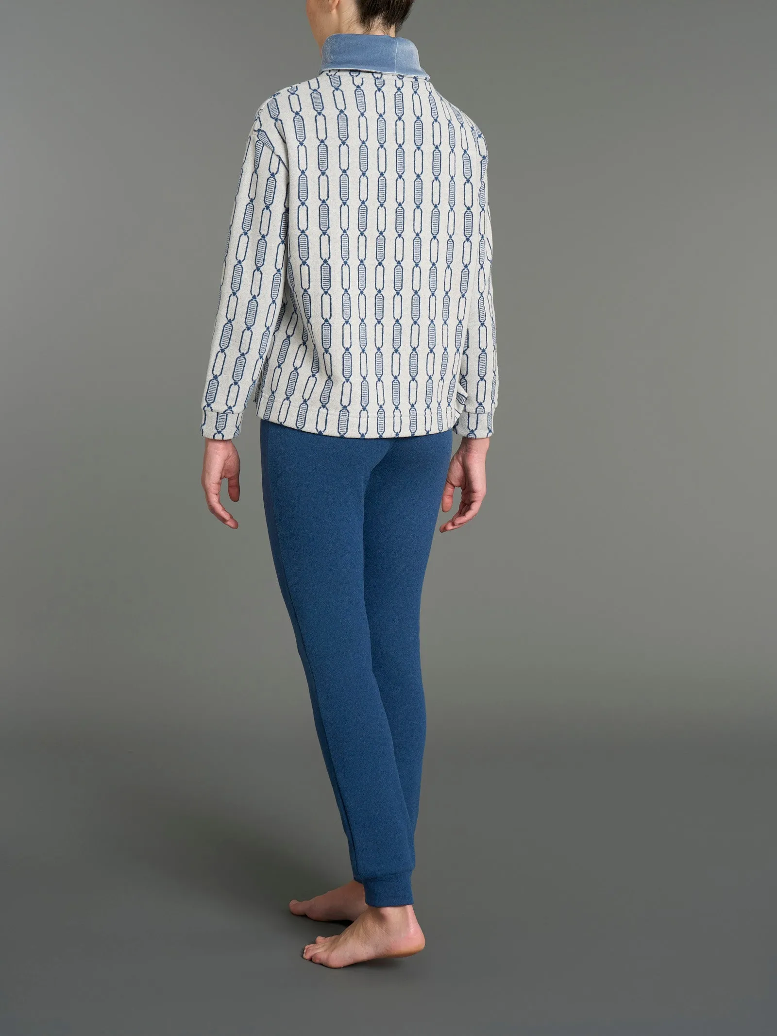 Pigiama con collo alto a vulcano in Cotton Eco Pile - Fant.Ottanio