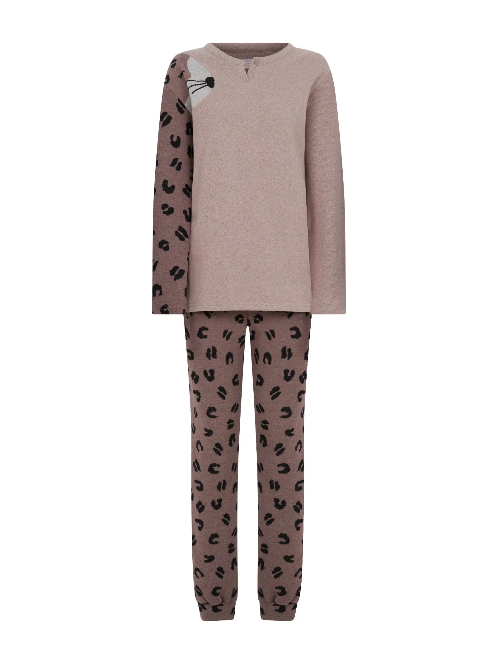 Pigiama serafino in Cotton Eco Pile - Fant. Rose Quartz