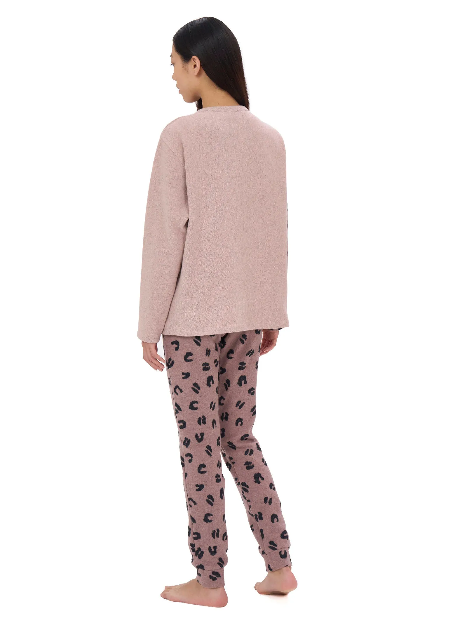 Pigiama serafino in Cotton Eco Pile - Fant. Rose Quartz