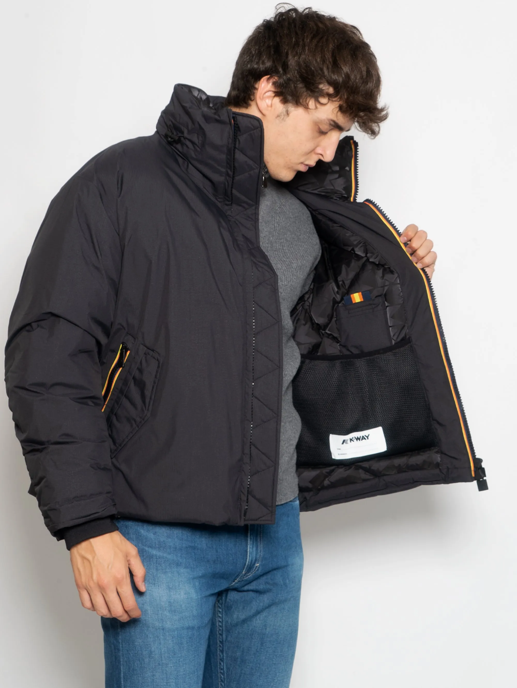 Piumino Ampio in Ripstop Nero