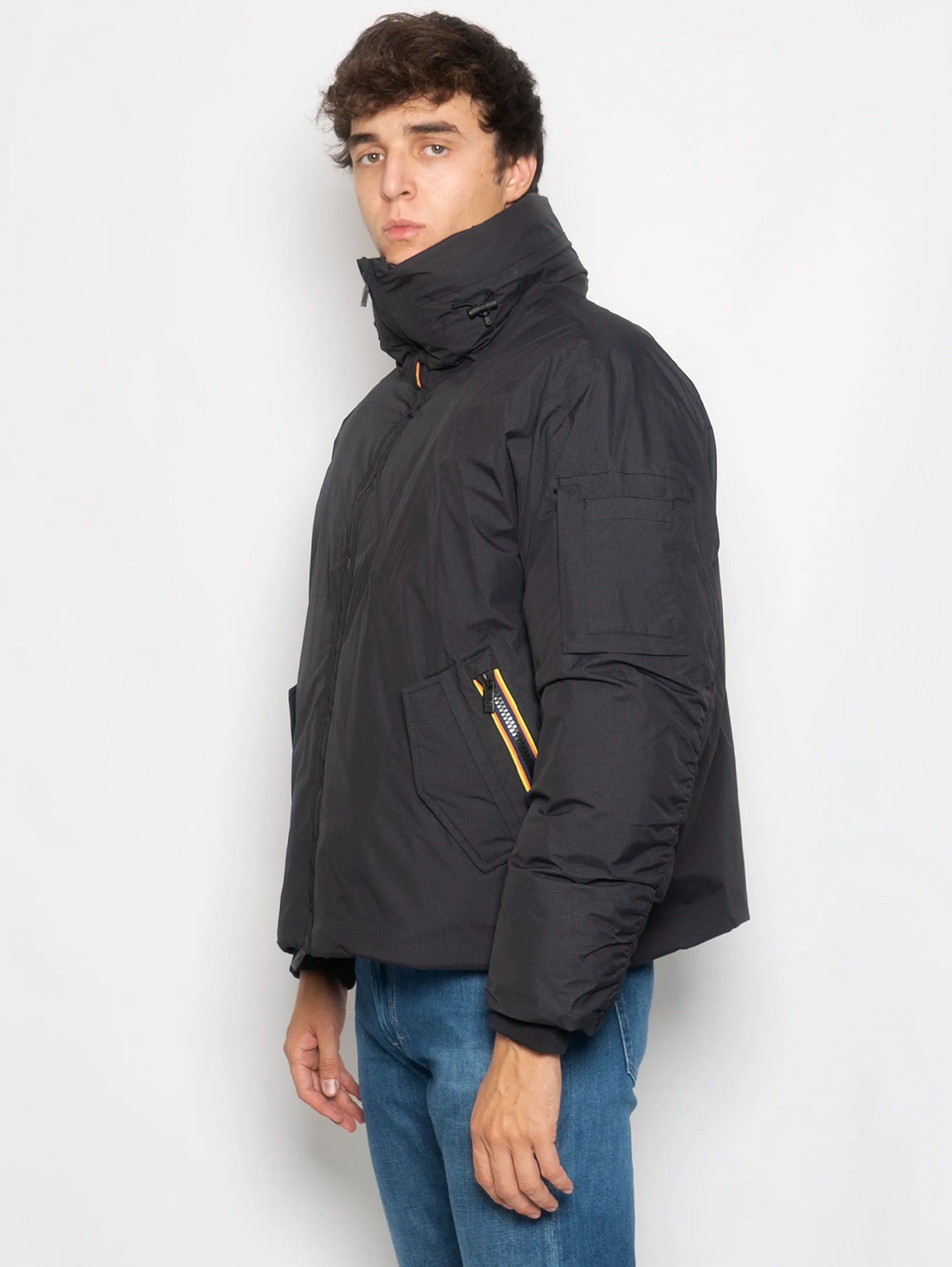 Piumino Ampio in Ripstop Nero
