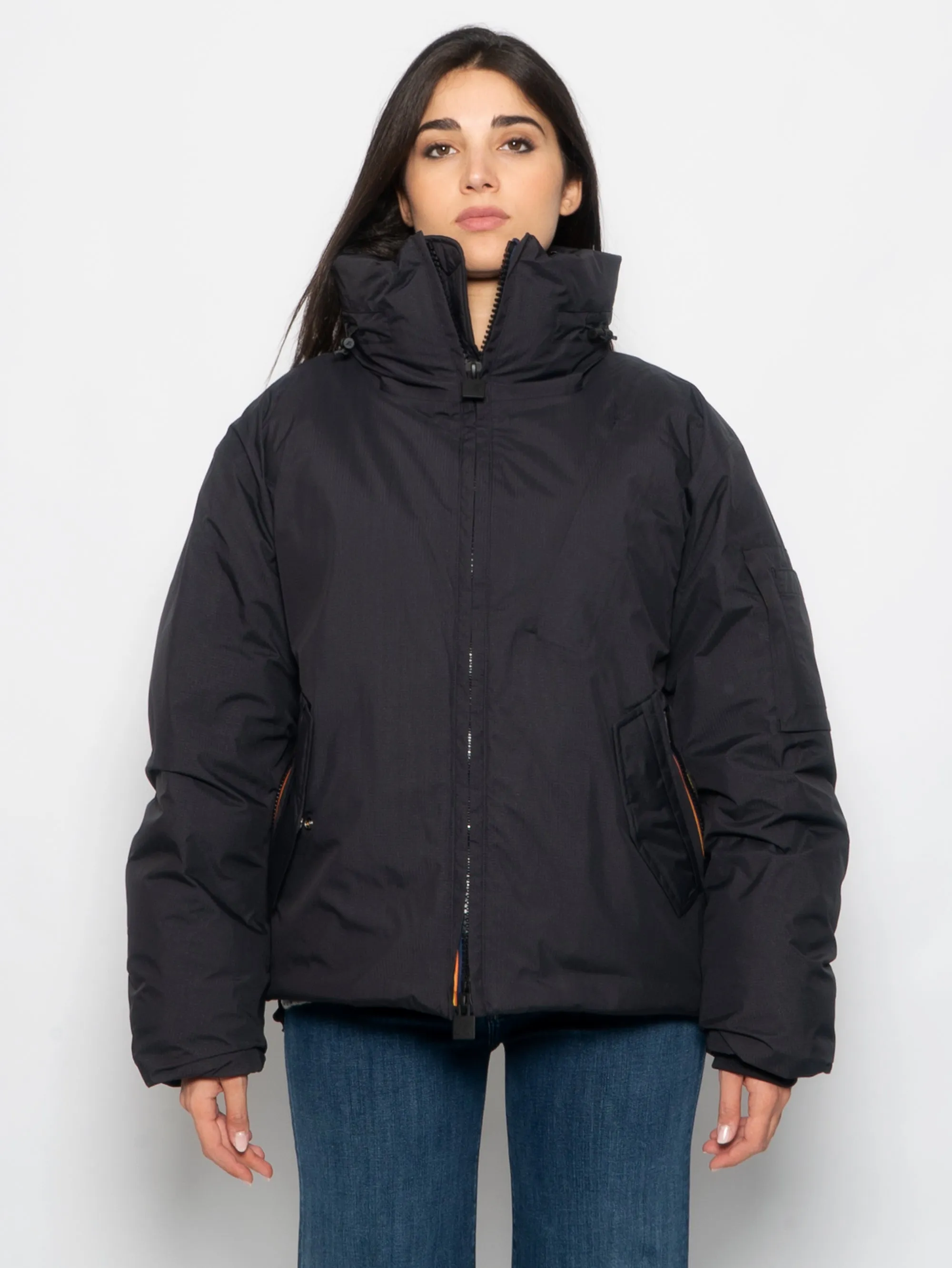 Piumino Ampio in Ripstop Nero
