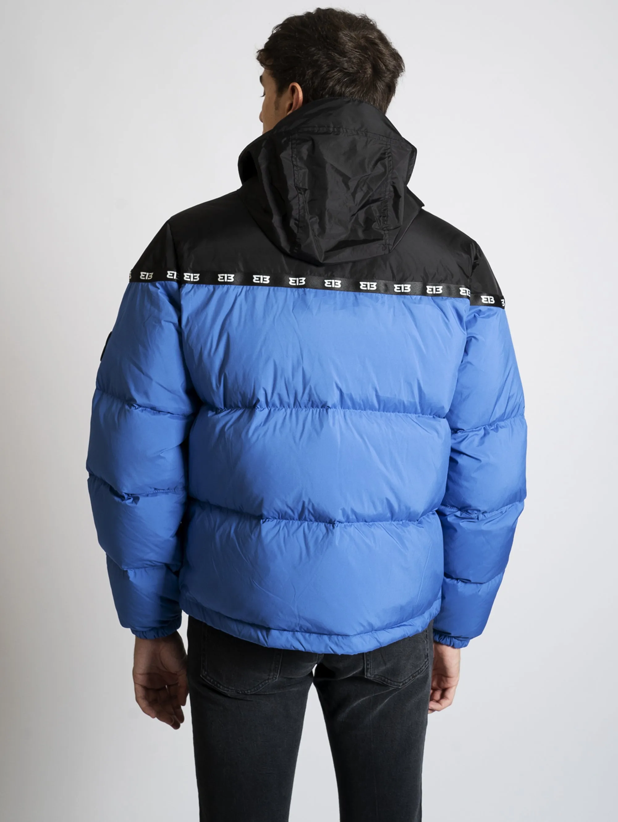 Piumino Bicolor con Cappuccio Blue