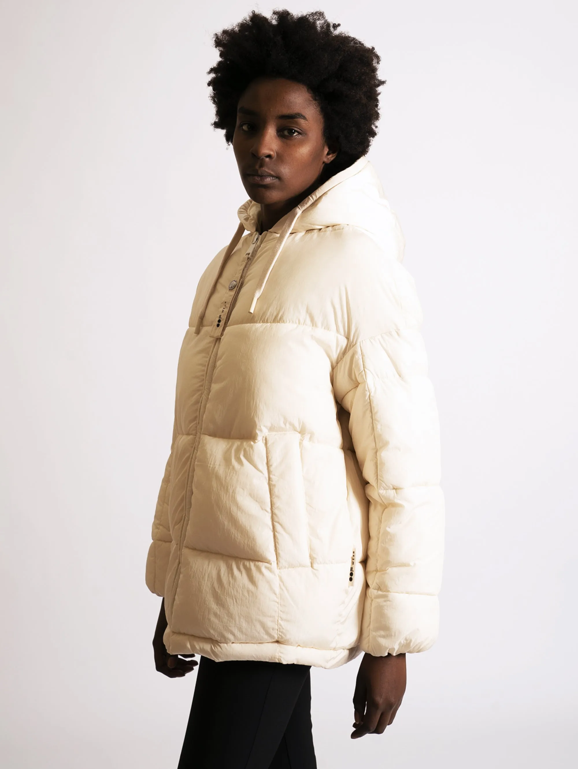 Piumino Corto Over Fit Bianco