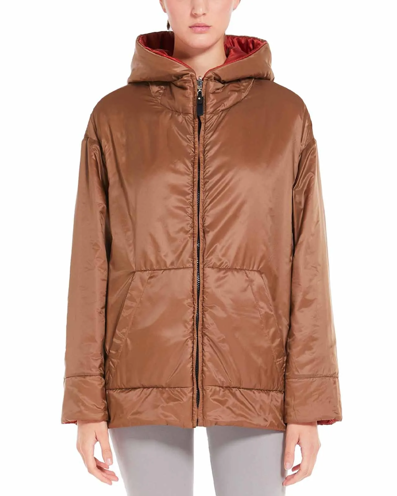 Piumino Dali double rosso cammello