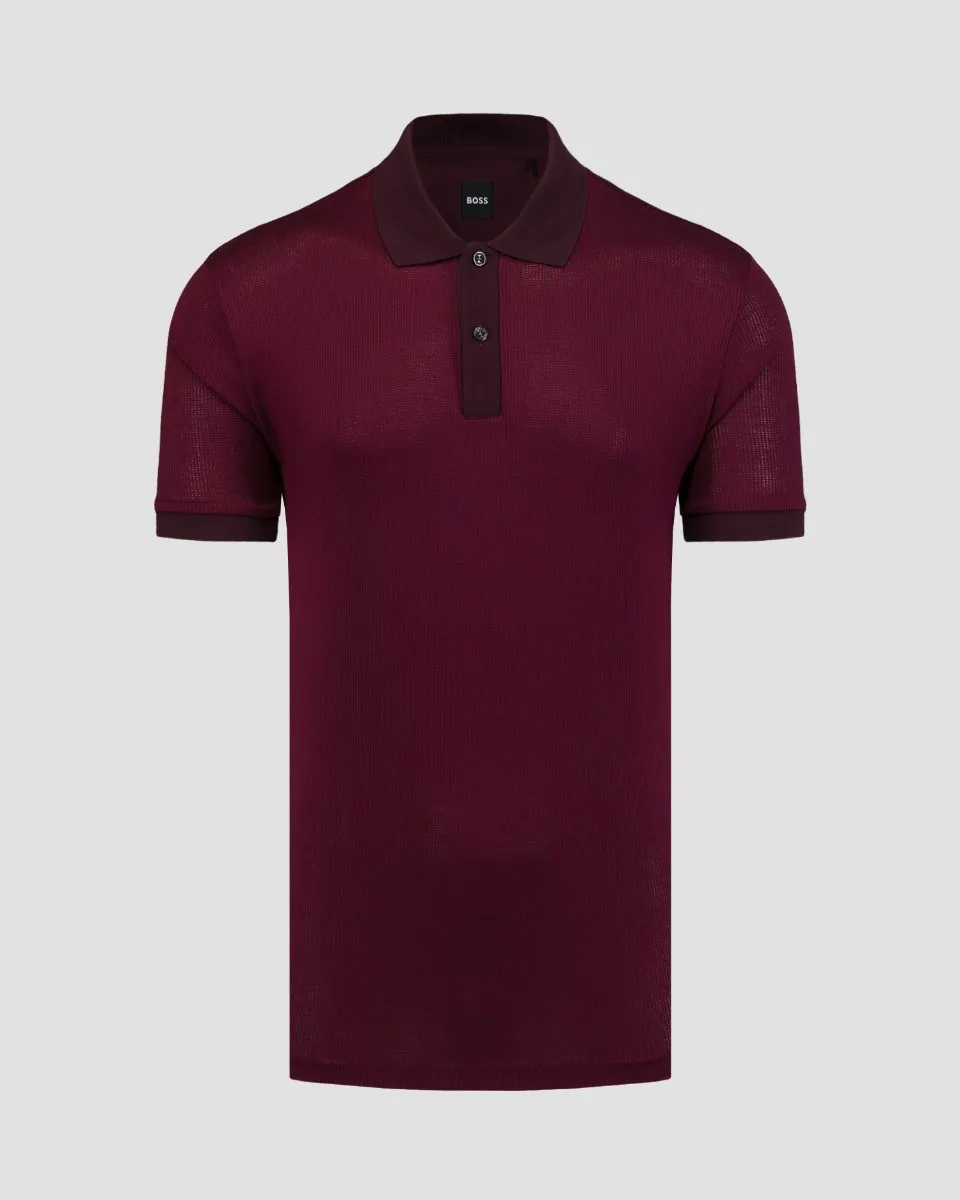 Polo bordeaux da uomo Hugo Boss H-Parlay 50518563-642