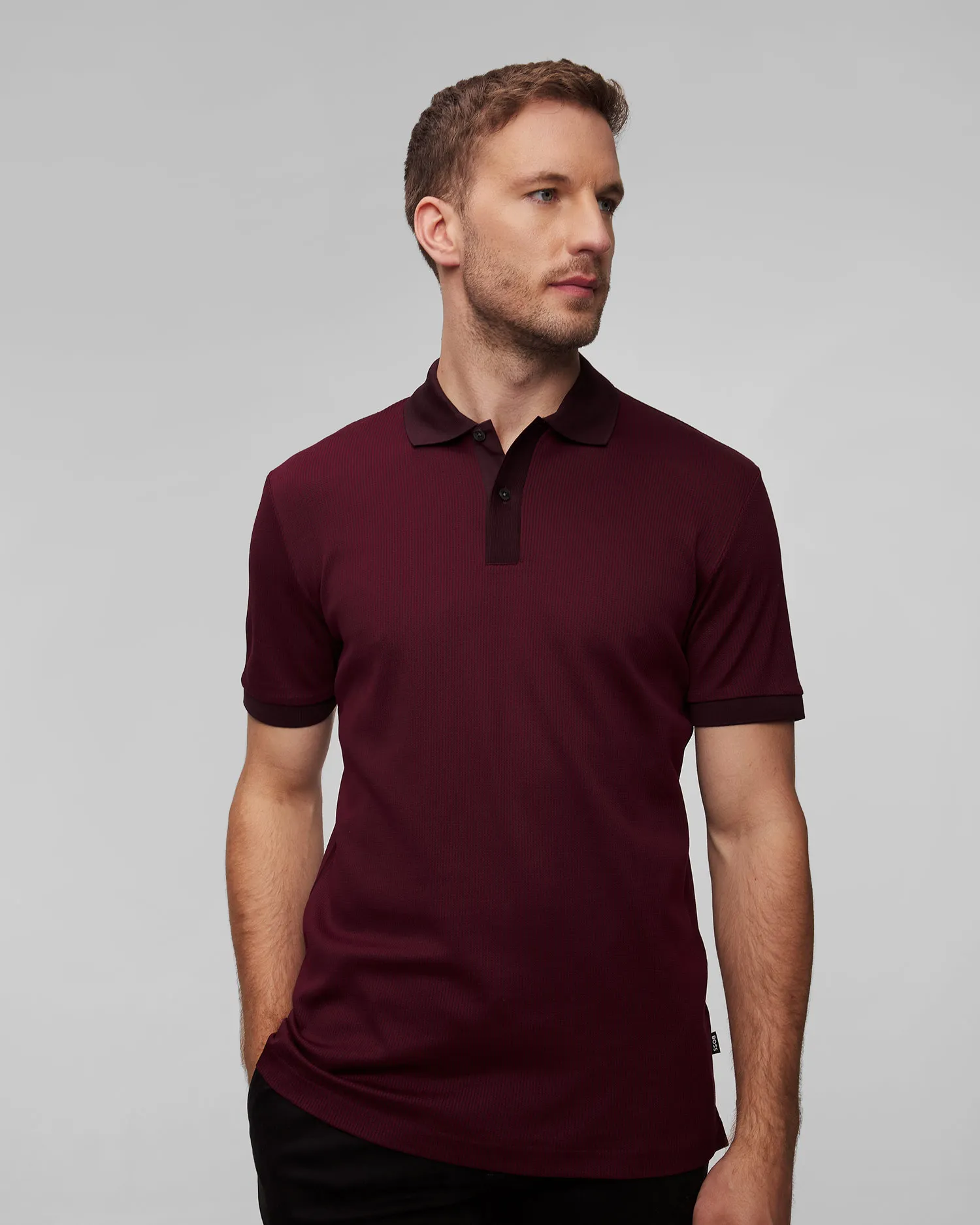 Polo bordeaux da uomo Hugo Boss H-Parlay 50518563-642