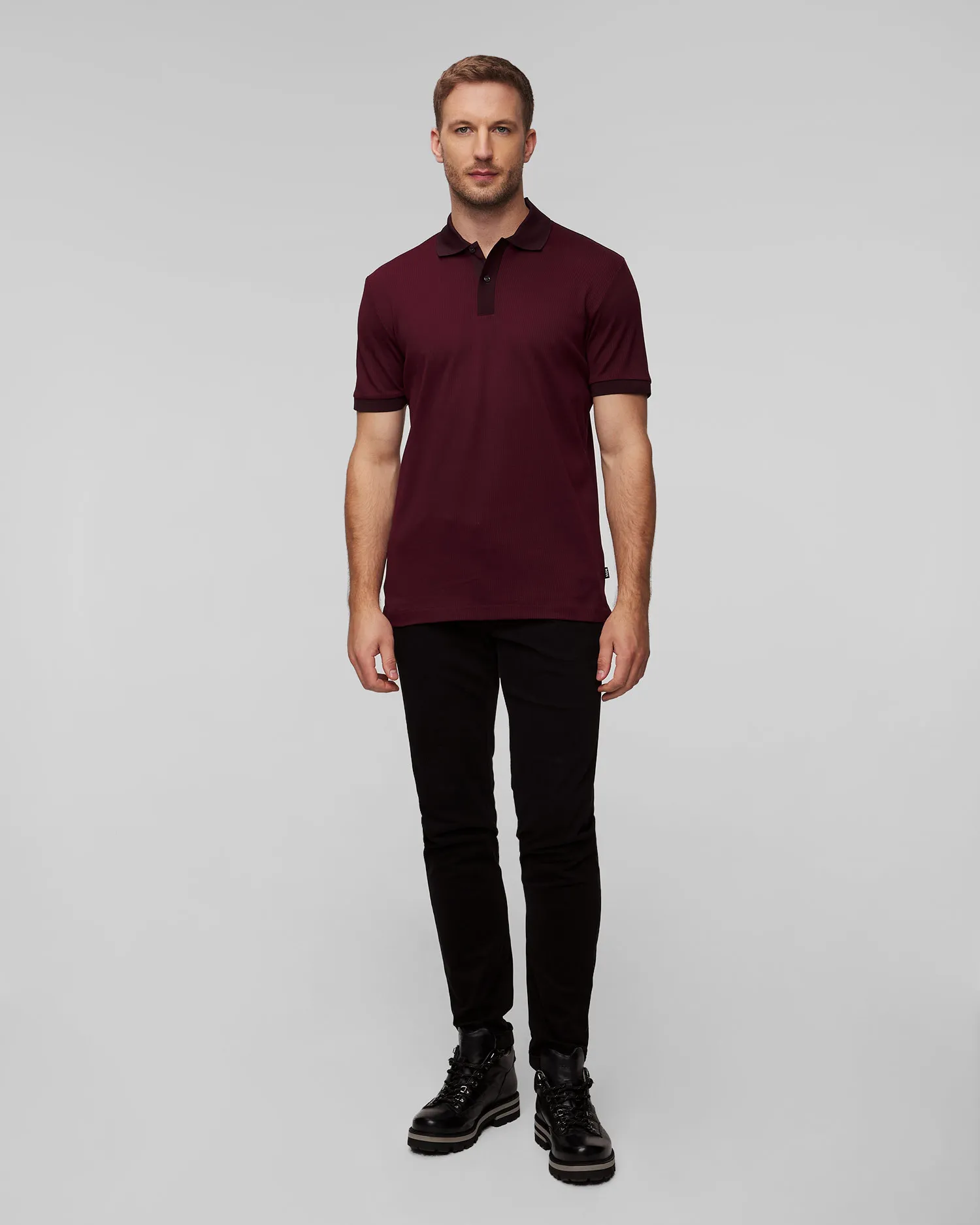 Polo bordeaux da uomo Hugo Boss H-Parlay 50518563-642