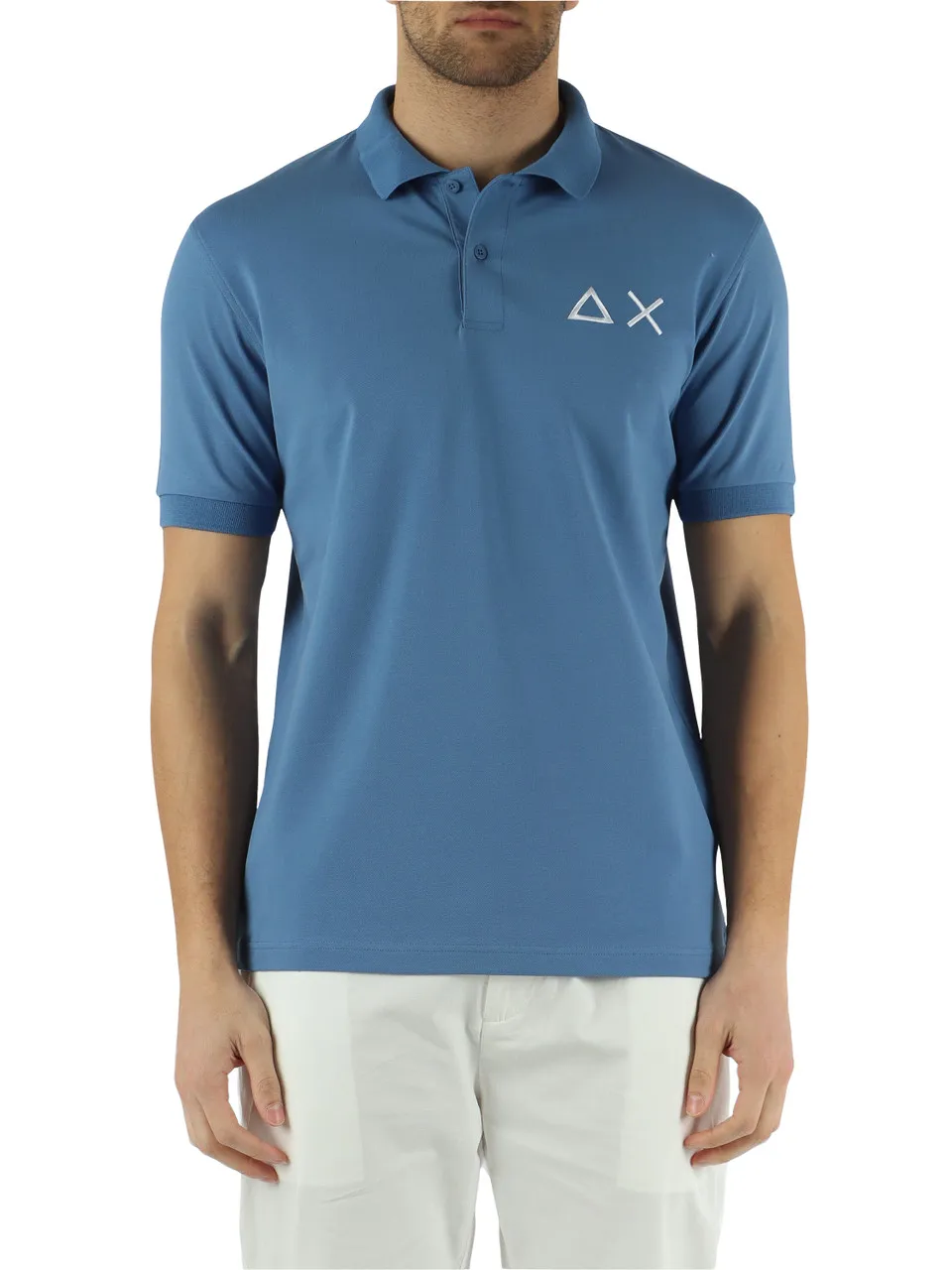 Polo in cotone piquet stretch con maxi ricamo logo