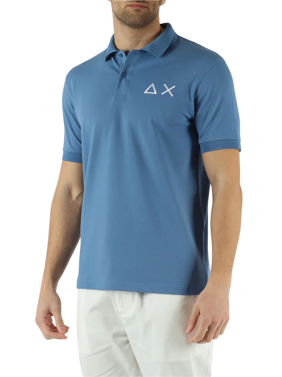 Polo in cotone piquet stretch con maxi ricamo logo