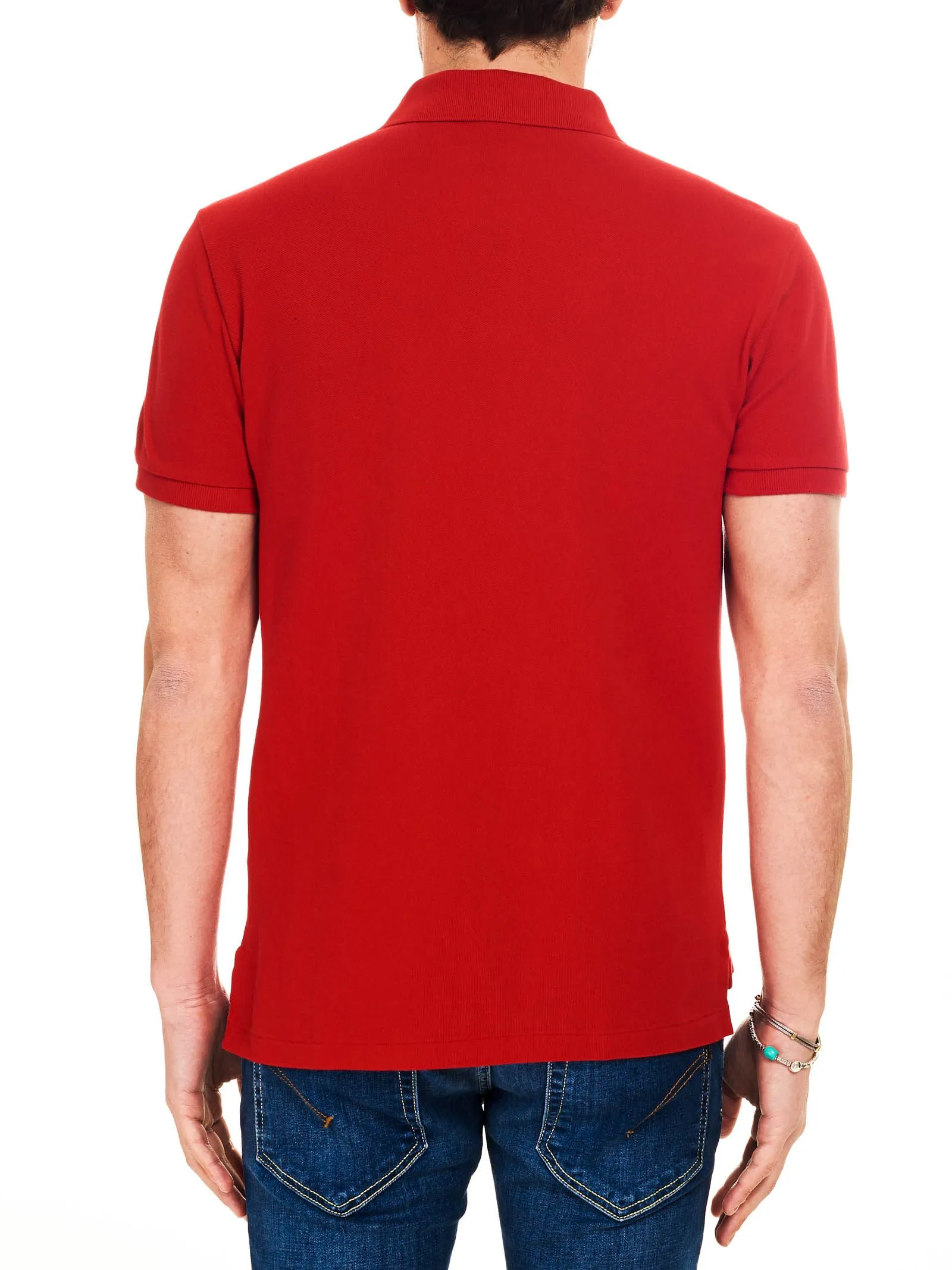 POLO ROSSA SLIM FIT IN COTONE CON RICAMO LOGO FRONTALE