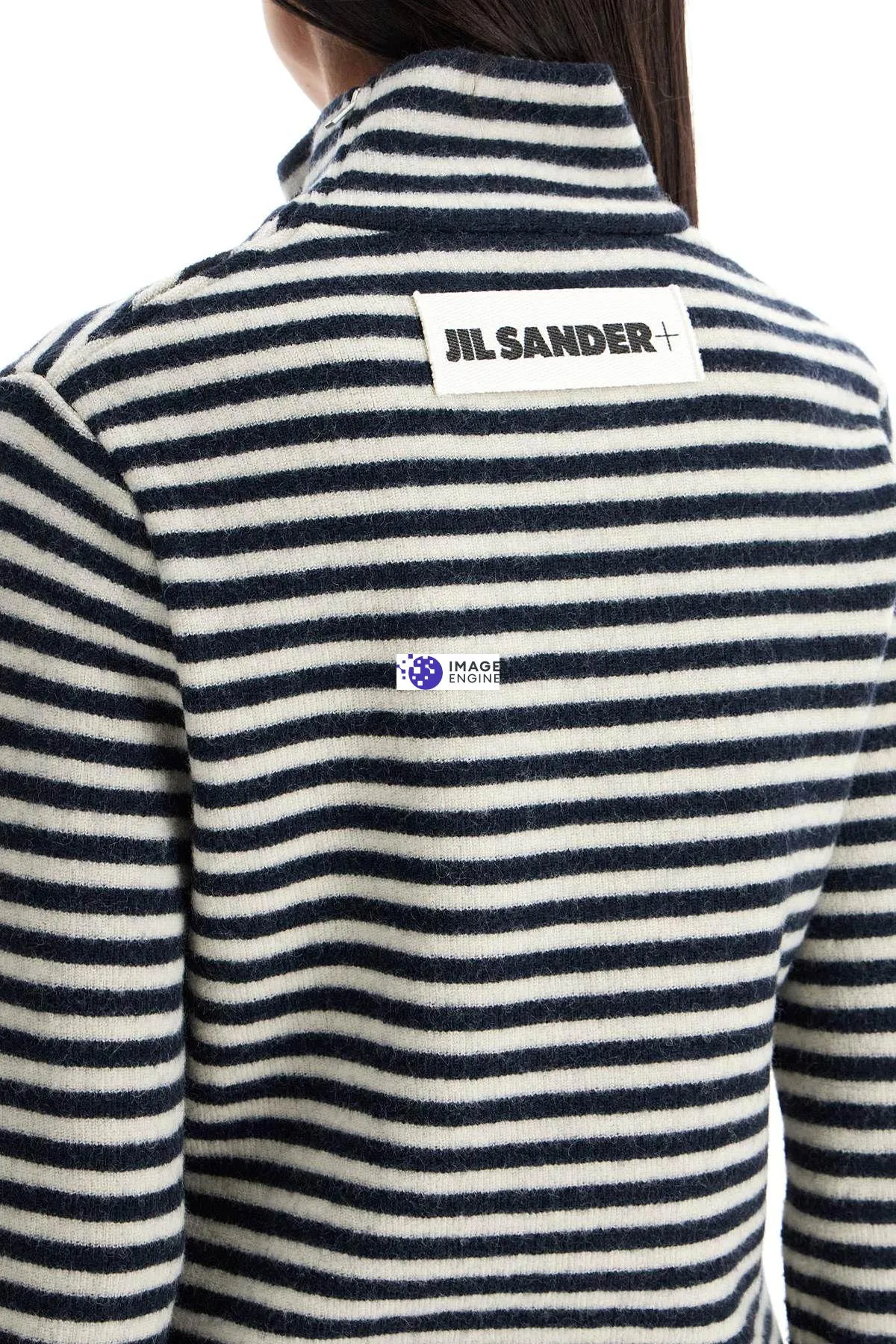 Pullover in maglia di lana cotta a righe