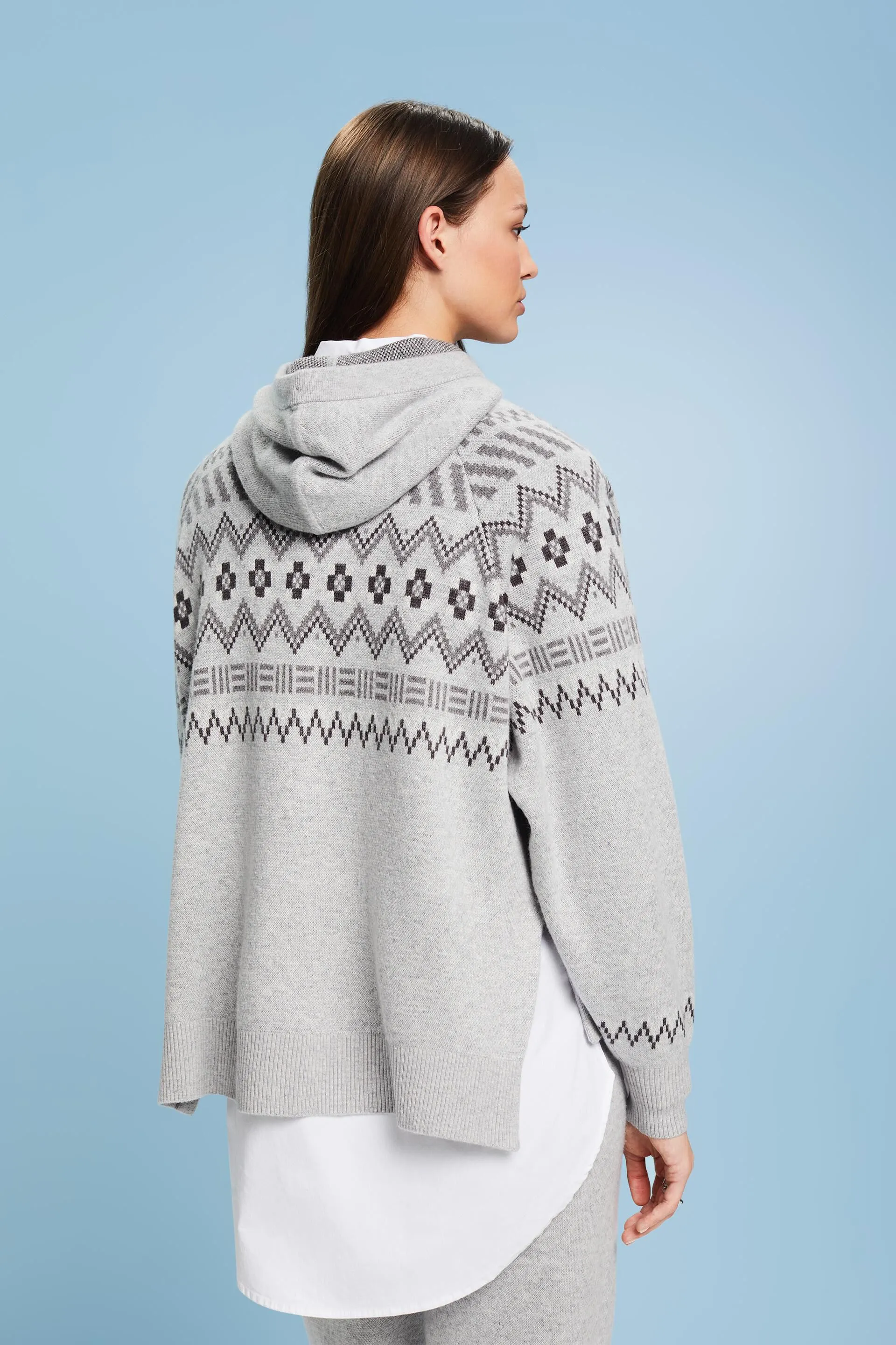 Pullover in misto lana e cachemire con motivo norvegese