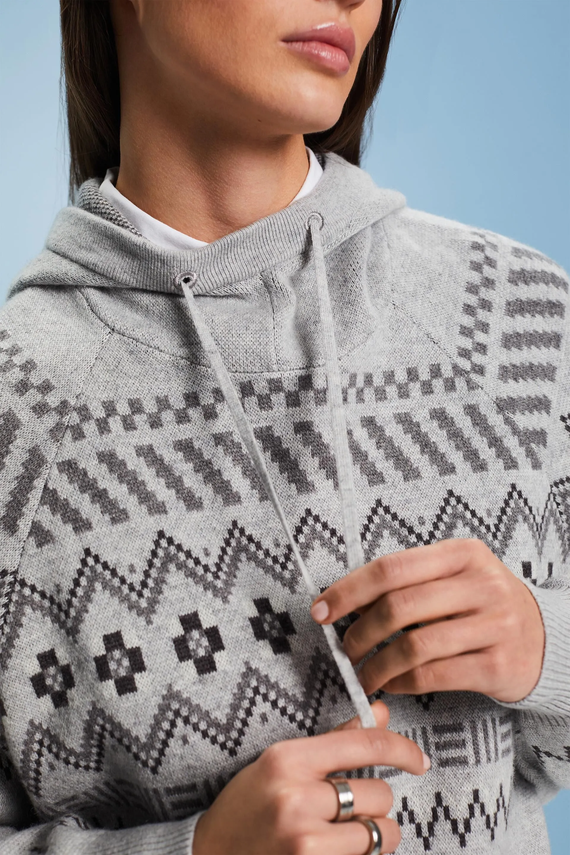 Pullover in misto lana e cachemire con motivo norvegese