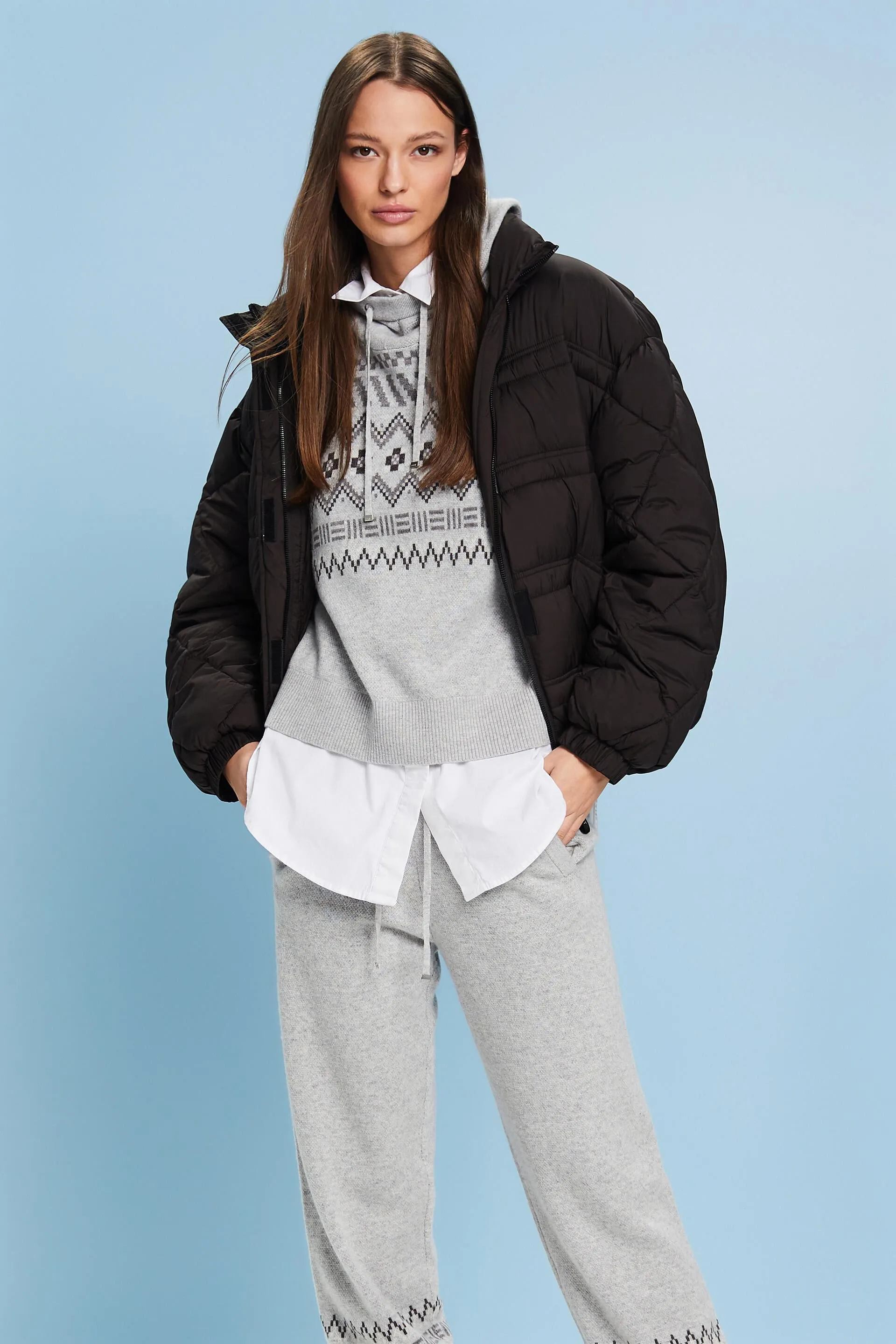 Pullover in misto lana e cachemire con motivo norvegese