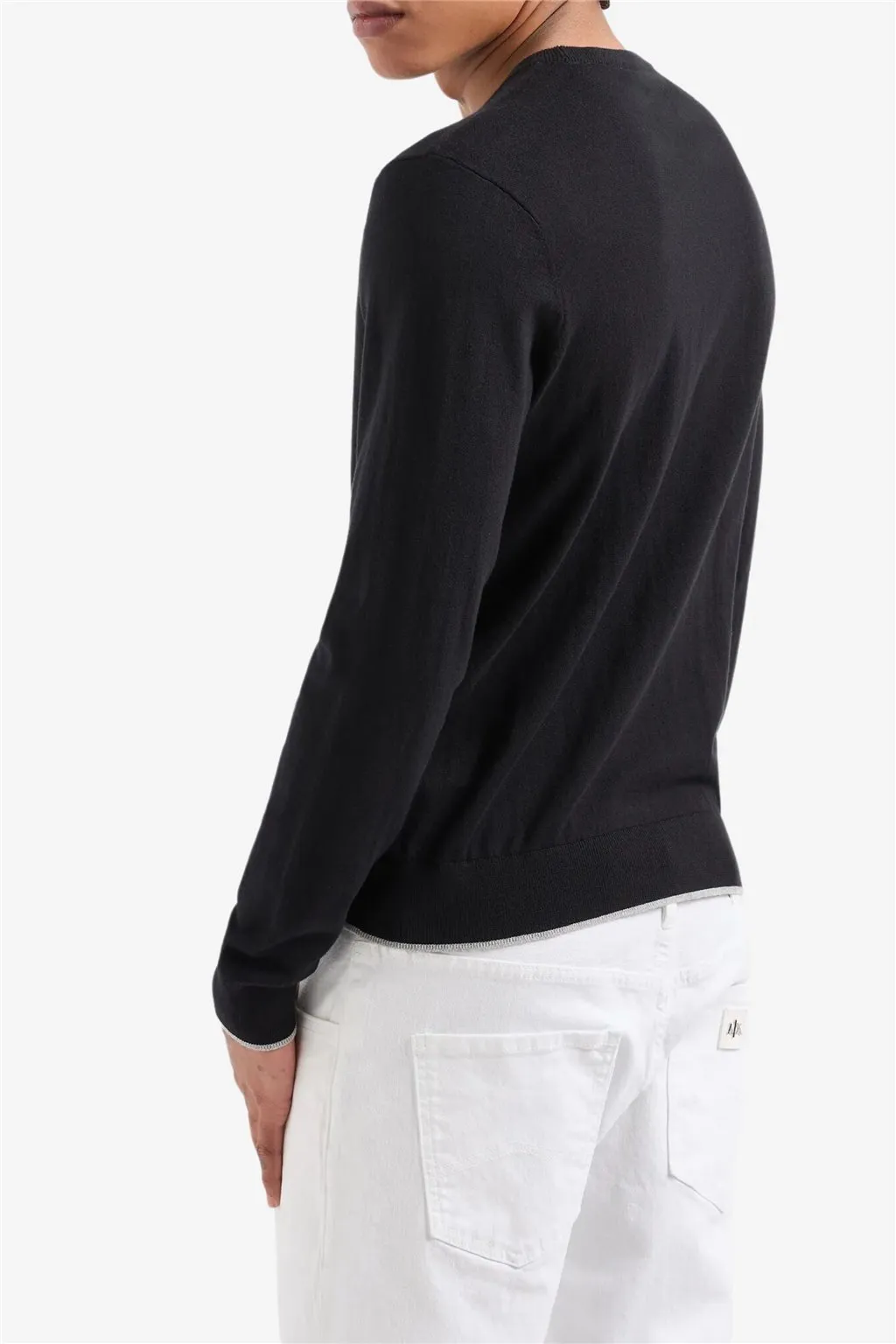 PULLOVER NERO DA UOMO ARMANI EXCHANGE IN FILATO MORBIDO 8NZM6A