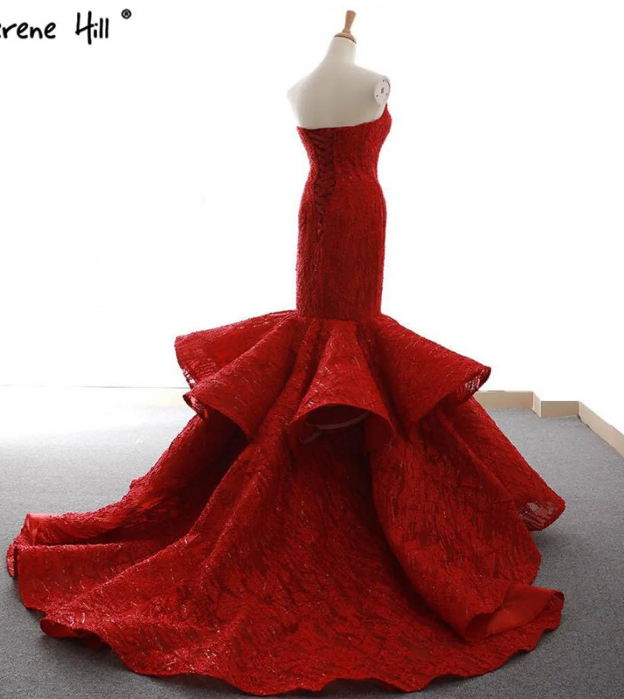 Red Newest Off Spalla Abiti da sposa Appliques Ruffles Moda Abito da sposa Mermiad Real Photo Hm66614 Wedding Dre
