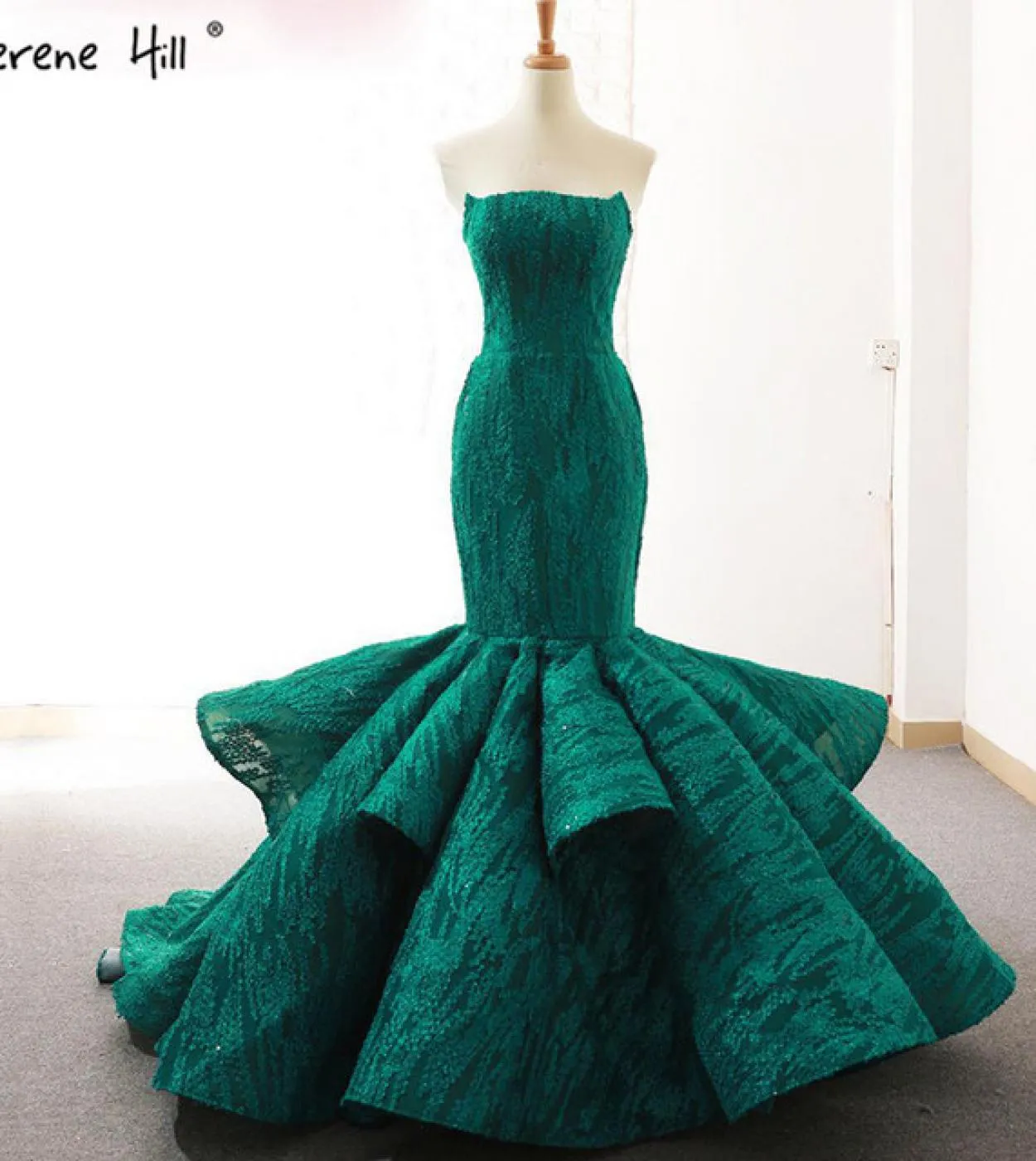 Red Newest Off Spalla Abiti da sposa Appliques Ruffles Moda Abito da sposa Mermiad Real Photo Hm66614 Wedding Dre