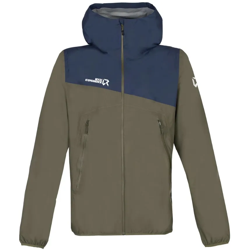 Rock Experience Great Roof Jacket Olive/Blue - Giacca Uomo Antipioggia