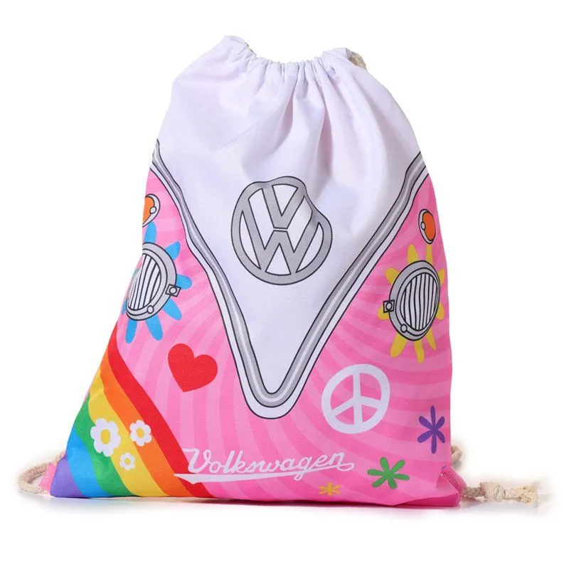 Sacca in cotone Puckator per il cambio, le scarpe Volkswagen VW T1 Camper Bus Surf Adventure in vari colori