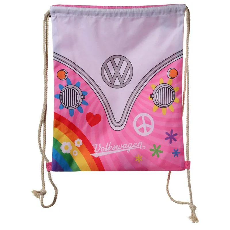 Sacca in cotone Puckator per il cambio, le scarpe Volkswagen VW T1 Camper Bus Surf Adventure in vari colori