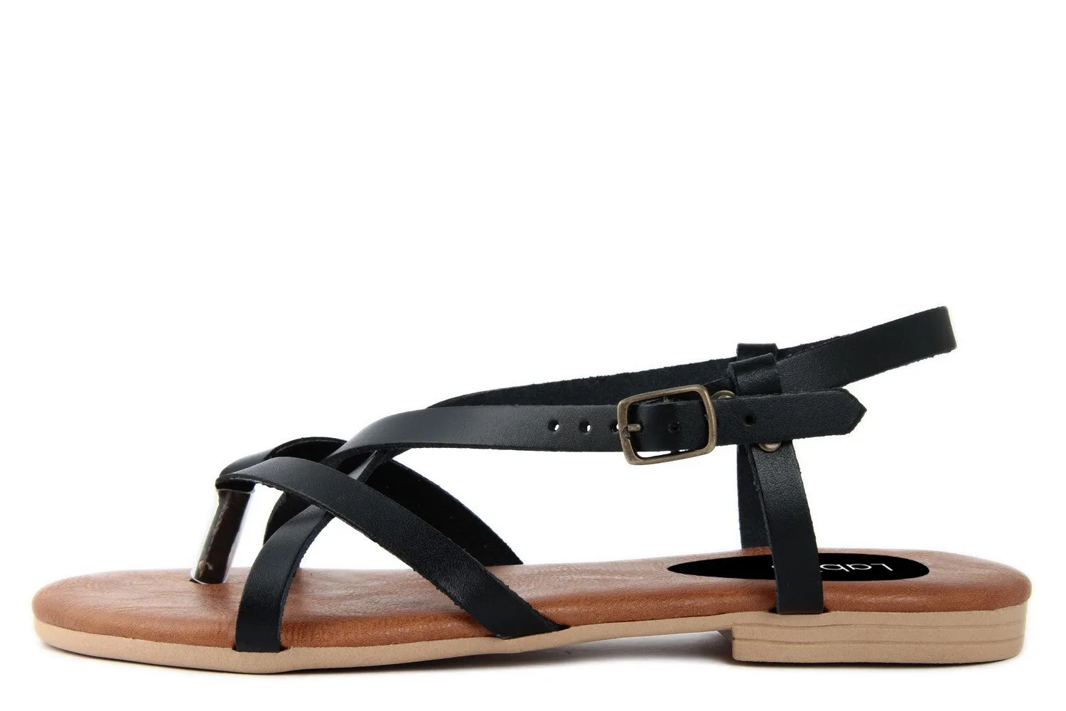 Sandalo in pelle Donna colore Nero