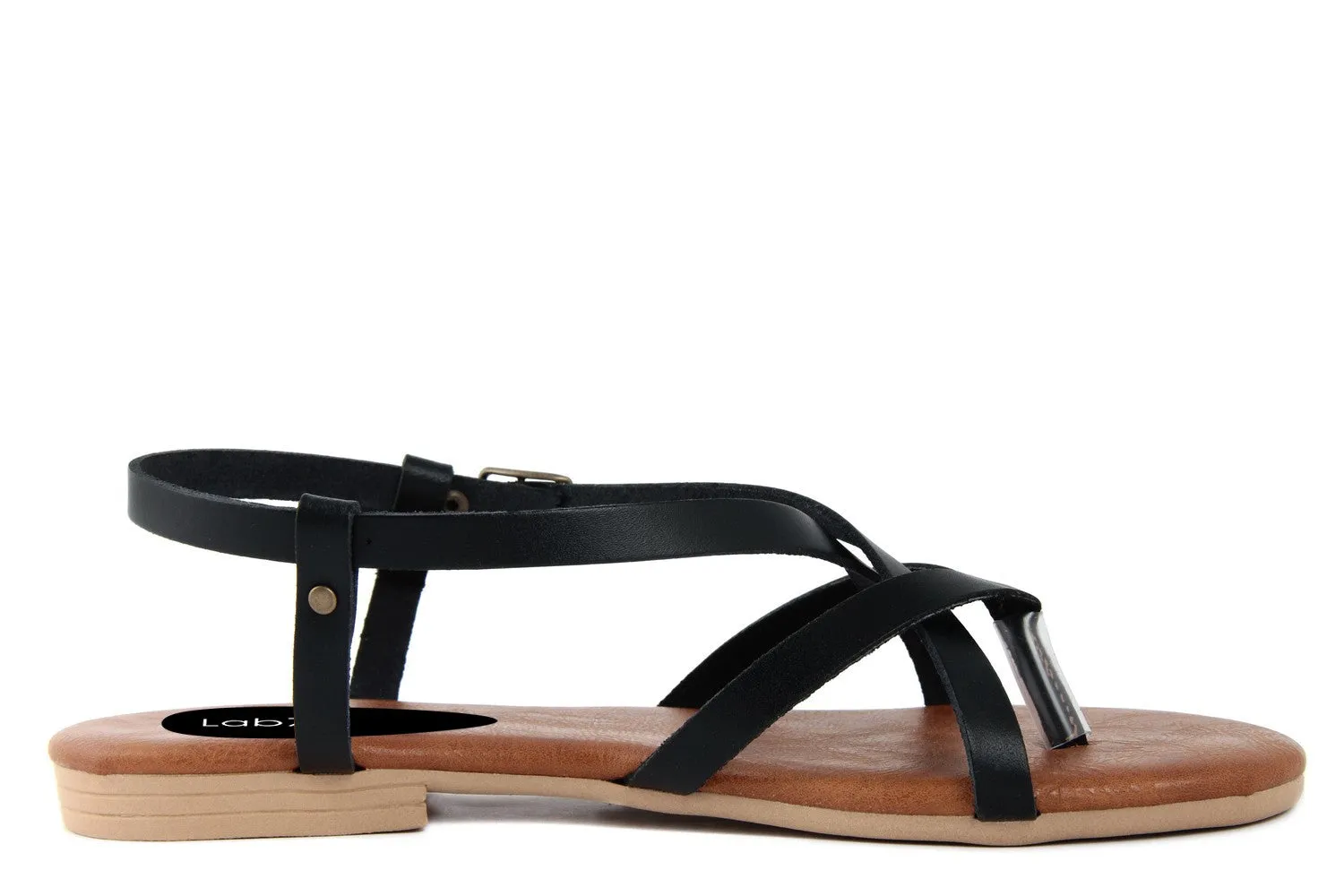 Sandalo in pelle Donna colore Nero