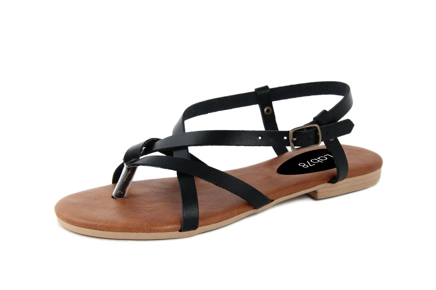 Sandalo in pelle Donna colore Nero