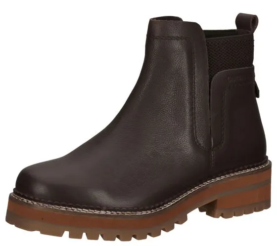 SANSIBAR stivaletti da donna scarpe in vera pelle stivali autunnali 1082853 marrone scuro