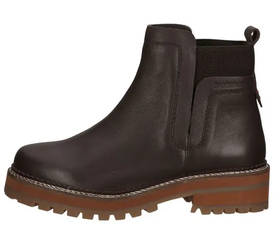 SANSIBAR stivaletti da donna scarpe in vera pelle stivali autunnali 1082853 marrone scuro