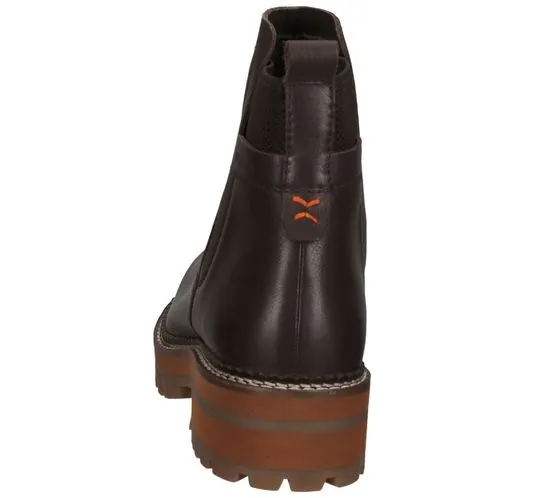 SANSIBAR stivaletti da donna scarpe in vera pelle stivali autunnali 1082853 marrone scuro
