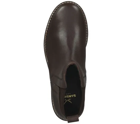 SANSIBAR stivaletti da donna scarpe in vera pelle stivali autunnali 1082853 marrone scuro