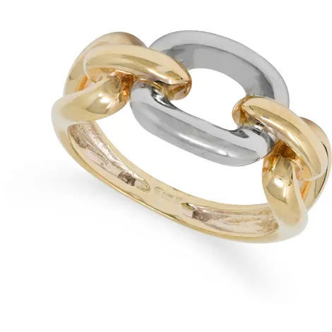 SARNIORO Anello da donna a catena bicolore in oro 9Kt 