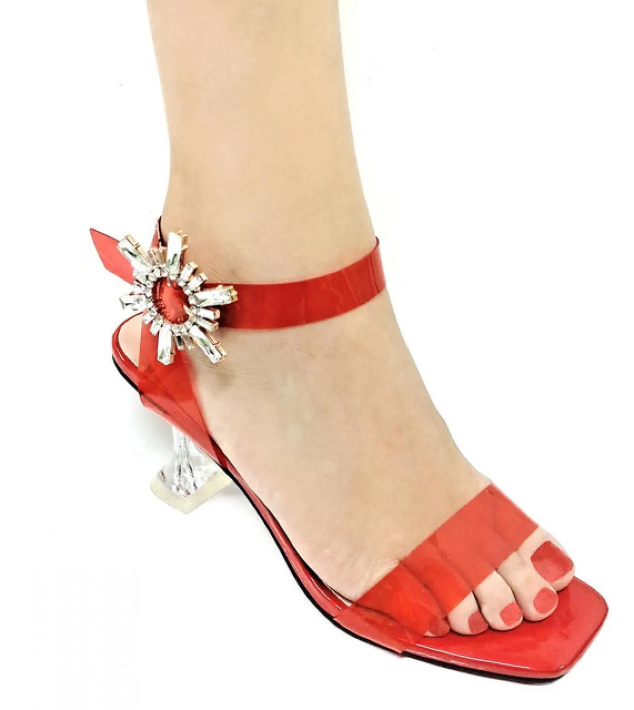 Scarpe da donna in stile estivo di design italiano di vendita calda per la festa nuziale in scarpe da donna alla moda color fucs