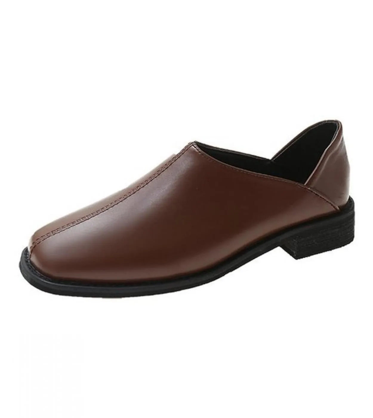 Scarpe Donna 2022 Nuovo Stile Stile Britannico Punta Quadrata Piccole Scarpe di Cuoio Retro Scarpe Basse Donne Zapatos Para Muje