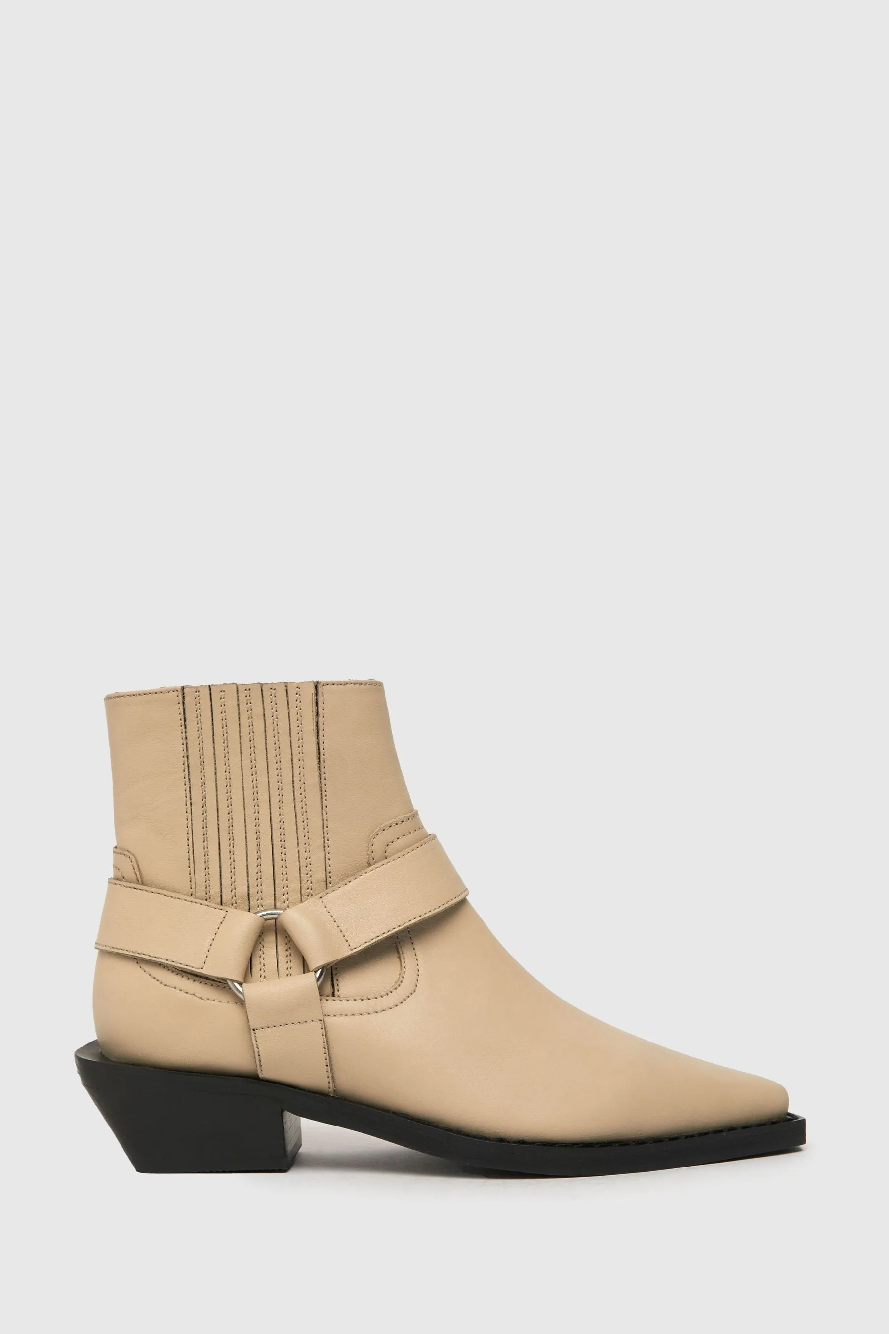 Schuh - Azlan - Cream western in pelle con dettagli in  - Stivali