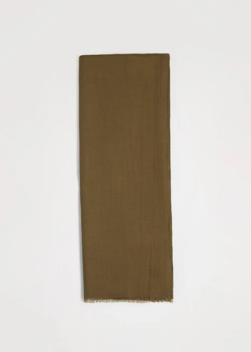 Sciarpa in cashmere e seta kaki