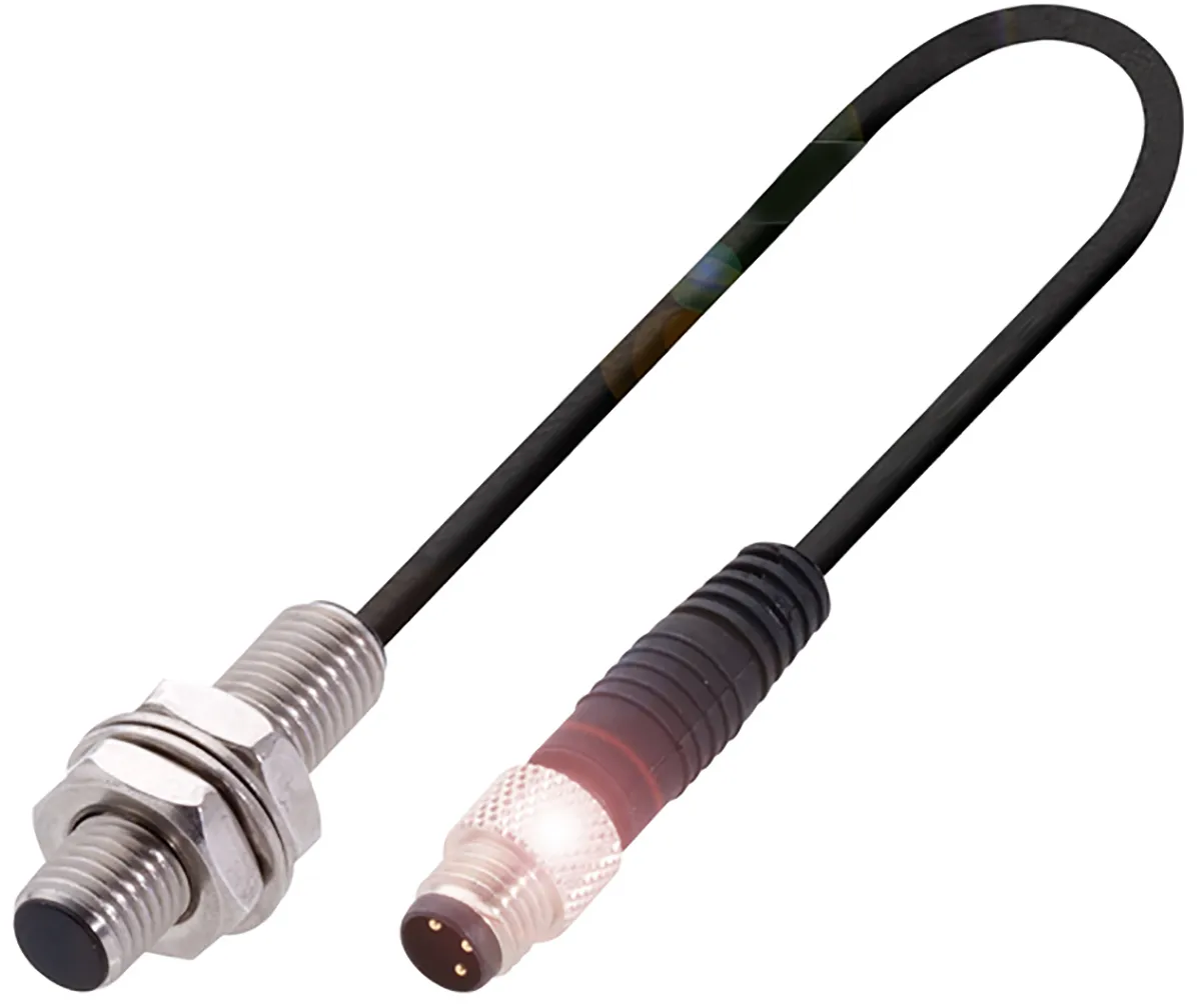 Sensore di prossimità Cilindro filettato BALLUFF, M8, rilevamento 2 mm, 10 → 30 V c.c.