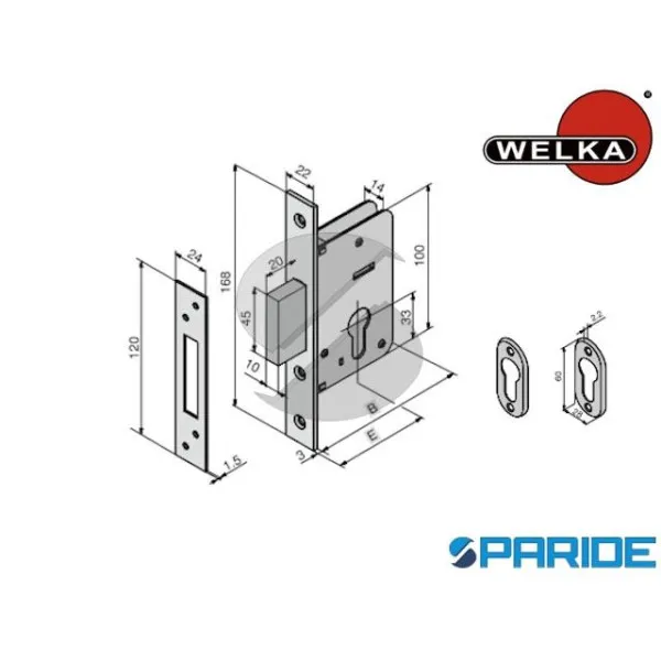 SERRATURA INFILARE E 45 02045000 WELKA