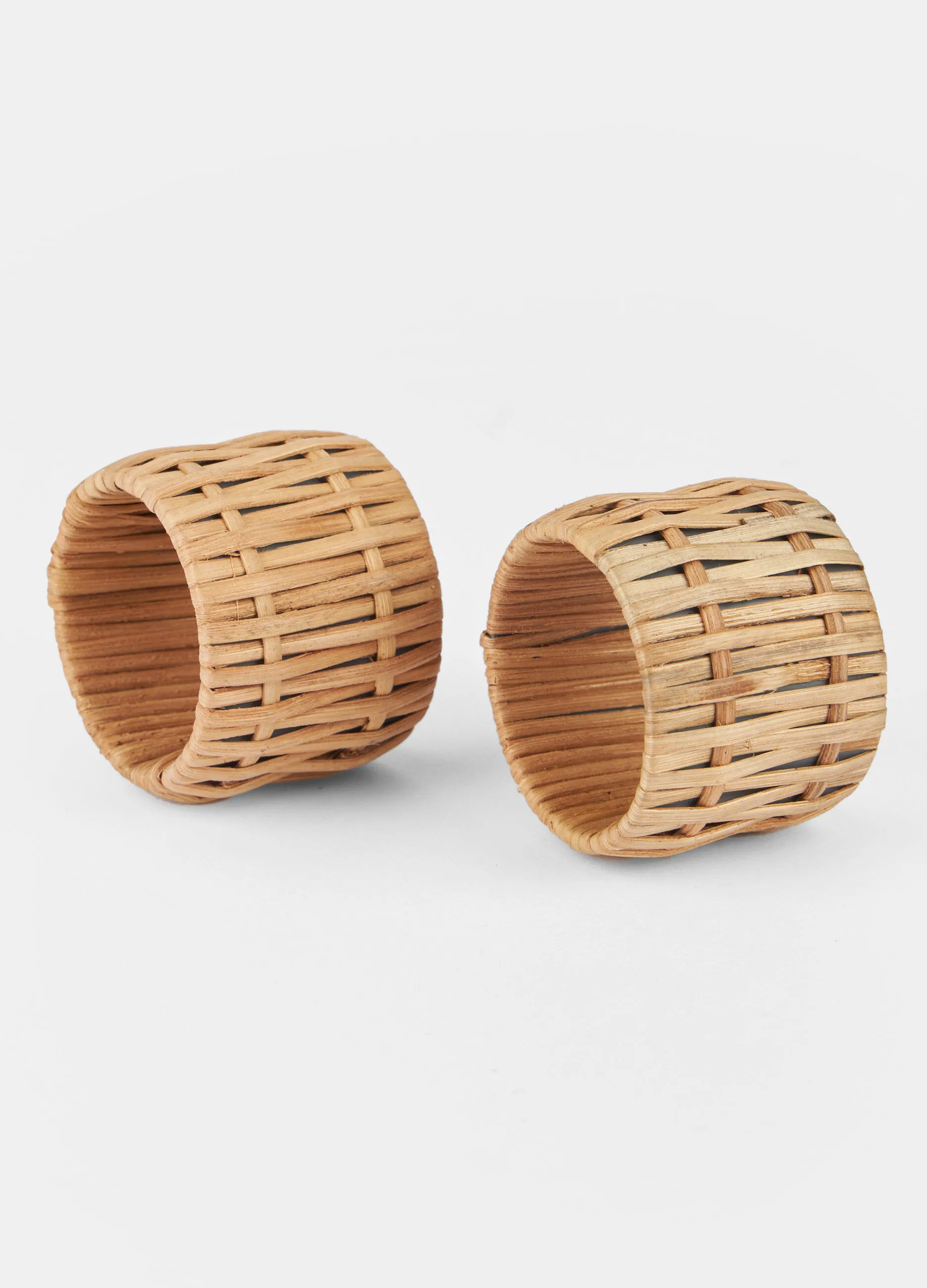 Set 2 portatovaglioli rattan fatto a mano