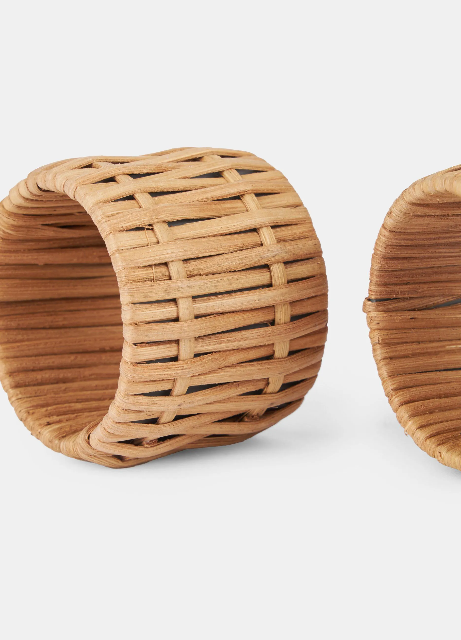 Set 2 portatovaglioli rattan fatto a mano