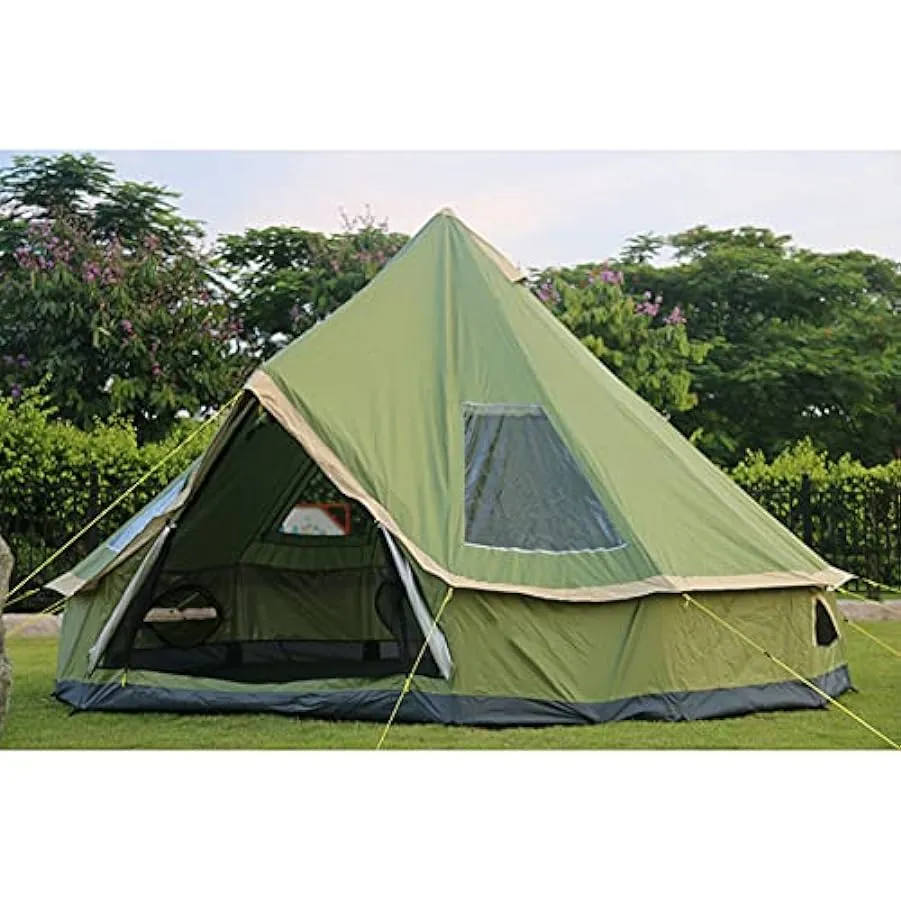 Sgdodky 5-8 Persone 4M Tenda Yurta Impermeabile, Tenda da Campeggio Piramide Tenda Rotonda Campana di Tela 210D Oxford India Ten