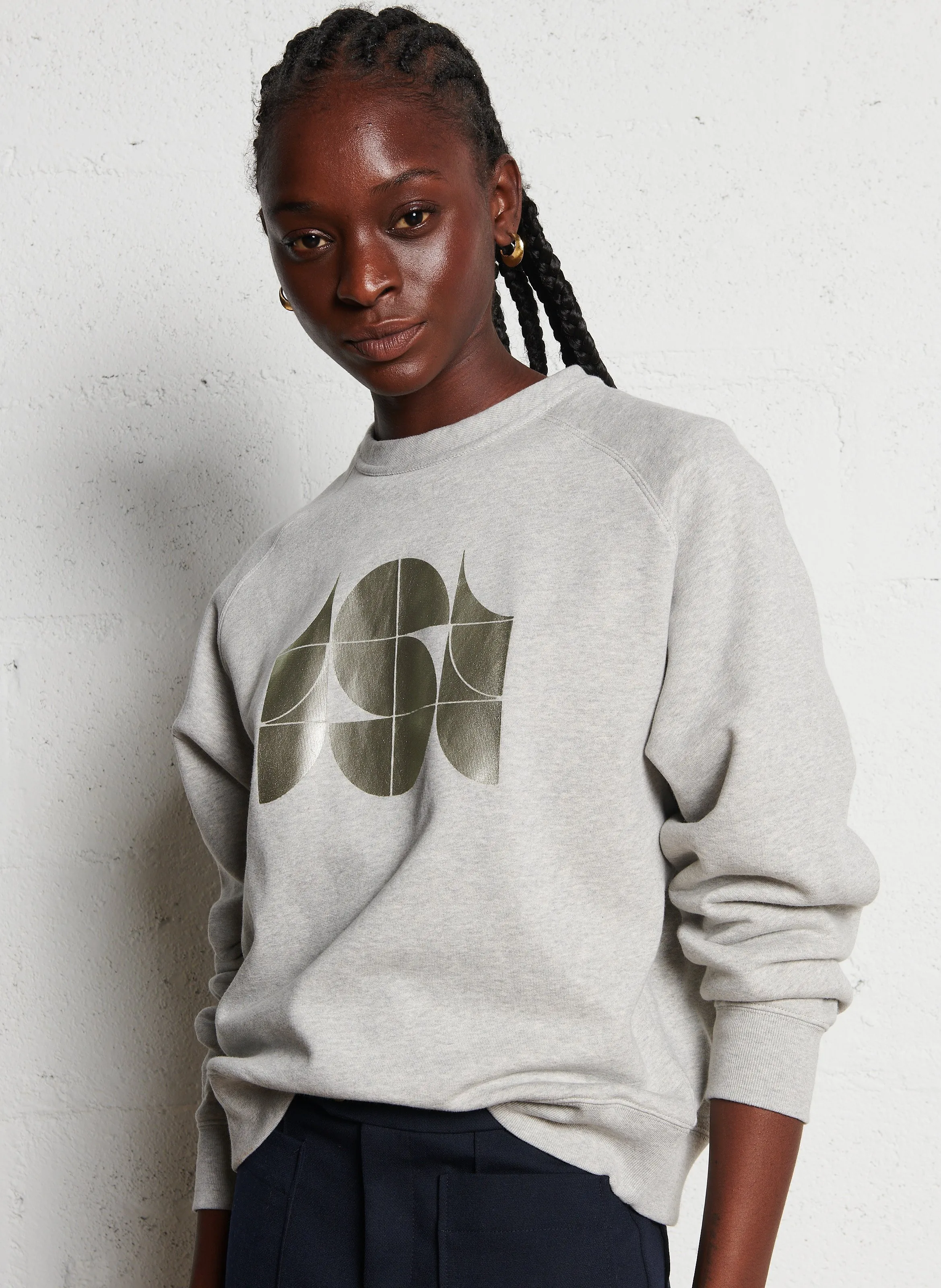  SOEUR   THIBAULT - Felpa girocollo dritta in cotone biologico | Grigio