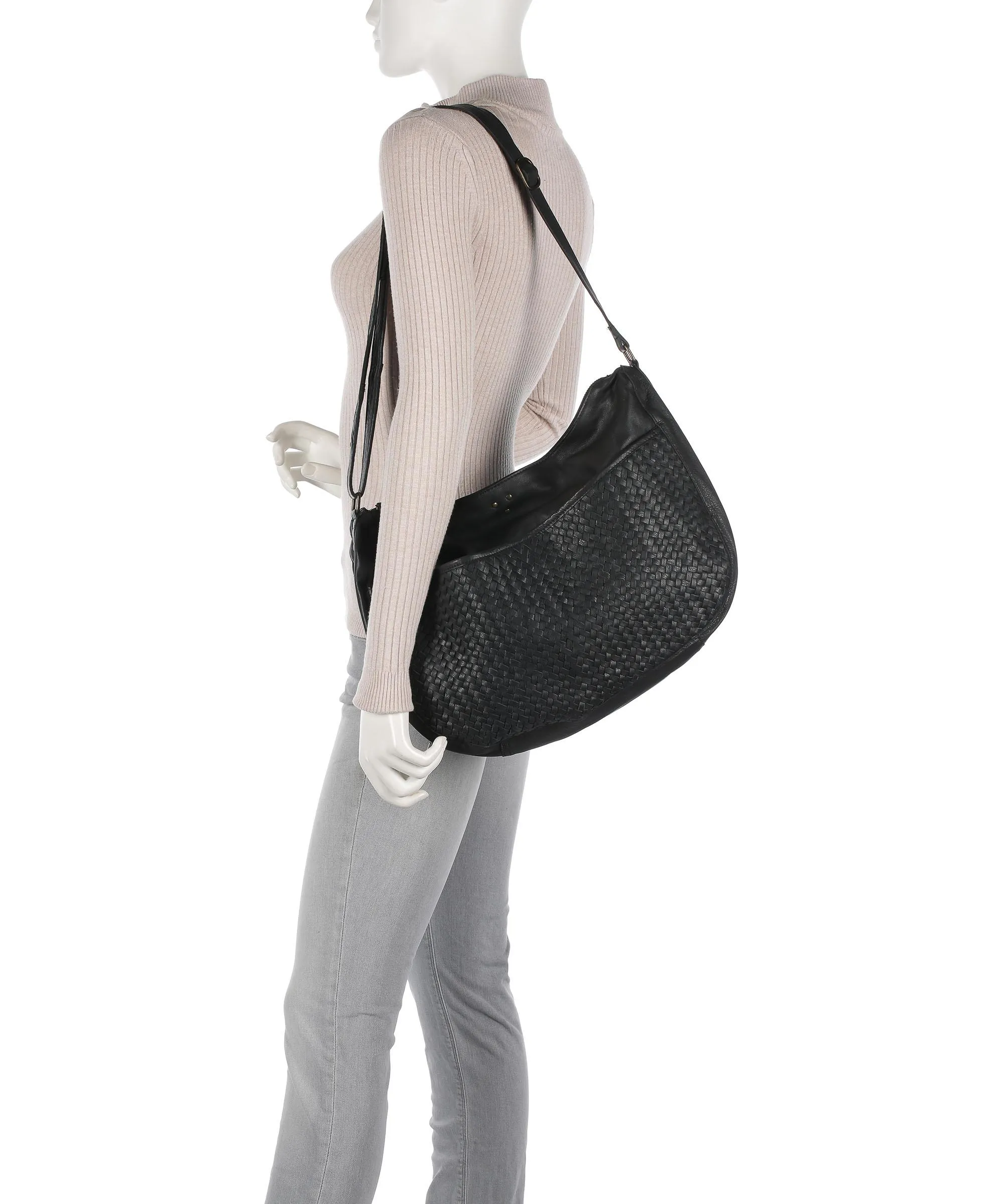  Still Nordic Day & Mood DayBinnie Borsa hobo pelle di vacchetta grana nero  